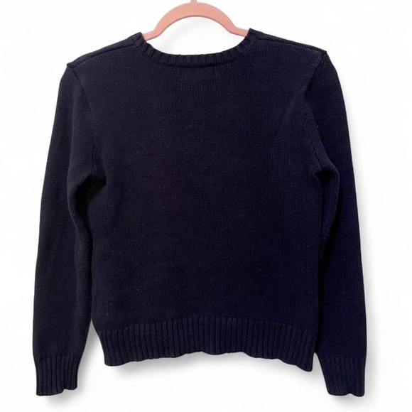 Adorable Polo Ralph Lauren Navy Blue Thick Knitted Embroidered Bear Sweater - Picture 4 of 14